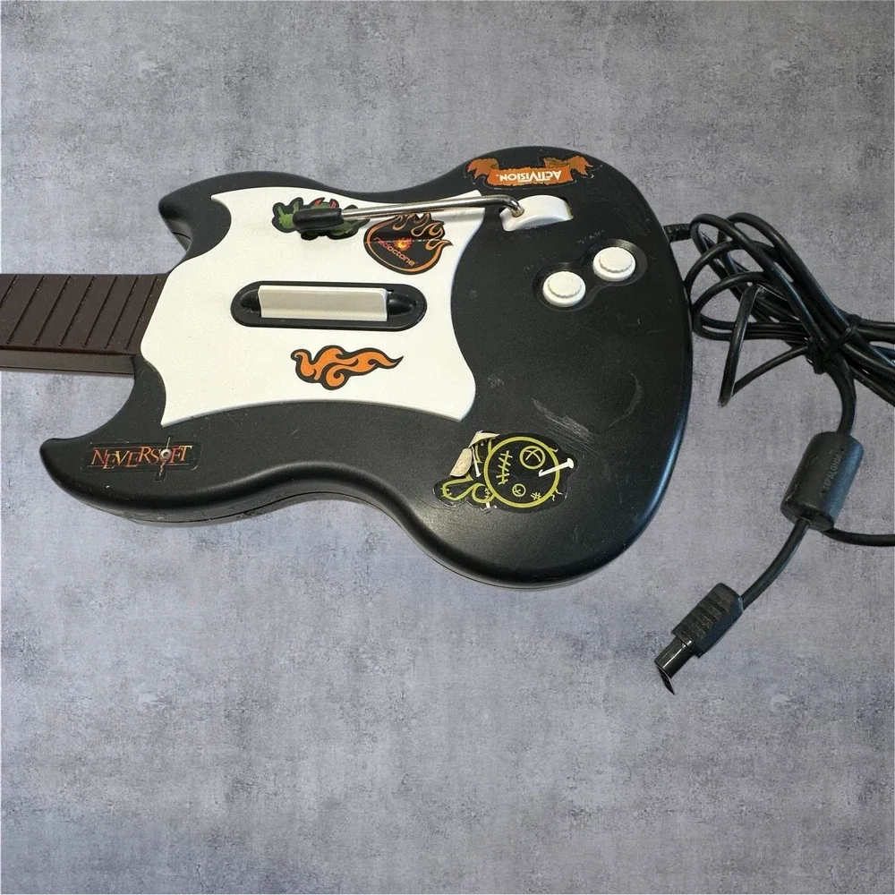 RedOctane Guitar Hero SG Controller PS2 Black White PSLGH Wired Untested